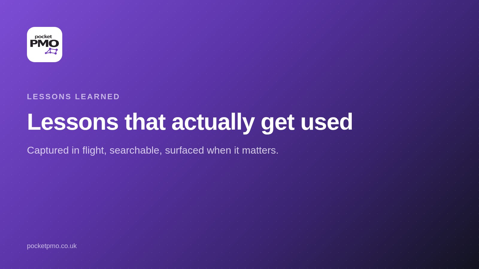 Lessons learned that actually get used