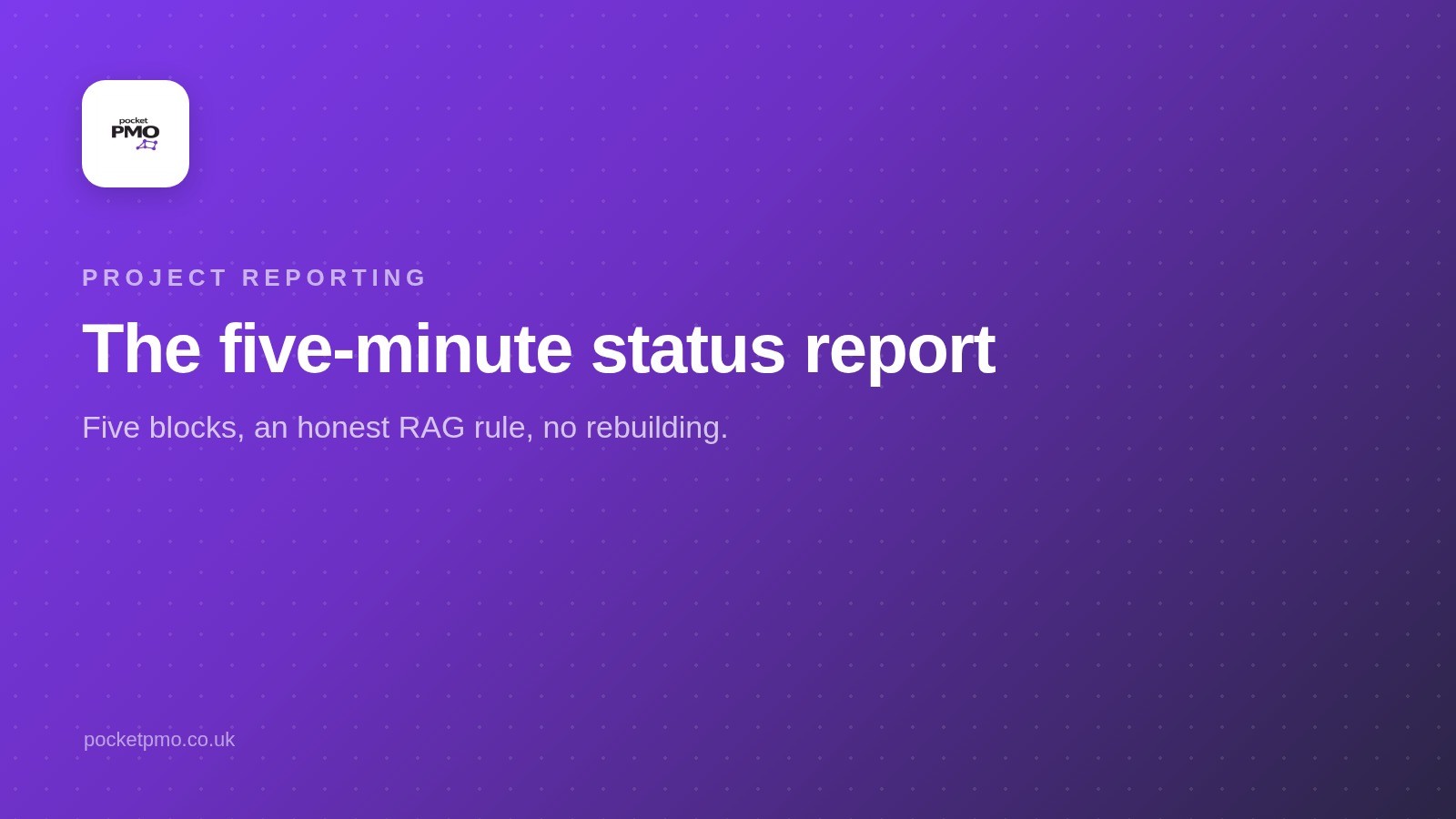 How to write a weekly project status report in five minutes